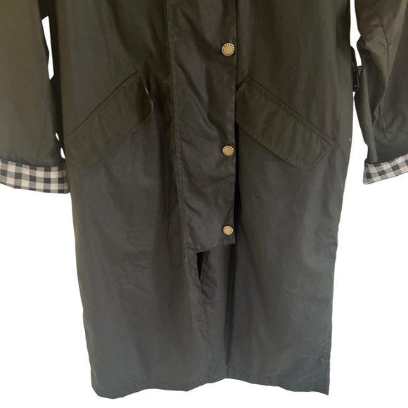 Barbour by Alexachung Trudie  Green Waxed Long Coat Jacket US 8 - Picture 7 of 16
